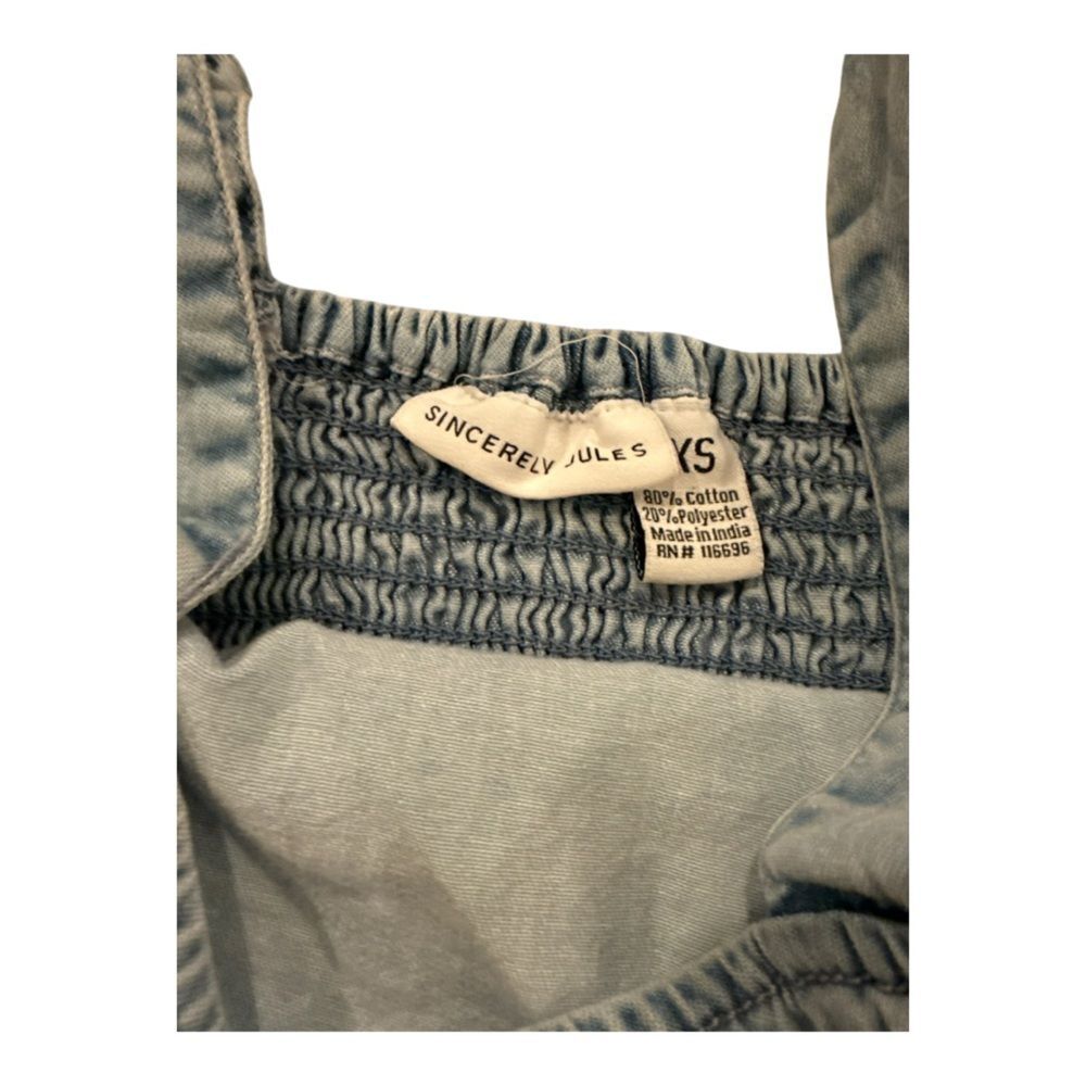 Sincerely Jules Denim Sundress Romper Skort SZ XS - Picture 3 of 12